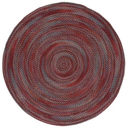 Safavieh 3 x 5 ft. Braided 257P Flat Weave Round Area Rug; Blue & Rust BRD257P-3R